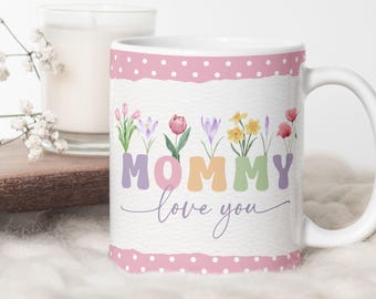 Taza Floral para Mamá PNG, Diseño de Taza para el Día de la Madre (Descarga Digital)