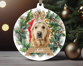 Enfeite de Natal para animais de estimação em PNG, modelo personalizado para foto de cachorro (download digital)