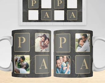 Emballage de tasse photo Papa, cadeau de fête des pères (téléchargement numérique)