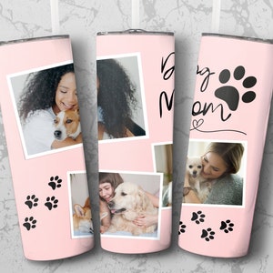 Dog Mom Photo Tumbler PNG Template, 20oz Skinny Tumbler Sublimation Design (Digital Download) image 3