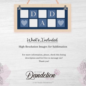 Dad Photo Mug PNG File for Sublimation. Dad Blue 5-Photos Grid Mug Template, Custom Photo Mug png DIY Mug Father's Day Instant Download image 4