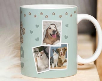 Aangepaste fotoomslagdoek, hond kat collage png-ontwerp (digitale download)