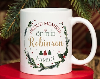 Christmas Personalized Family Mug Design for Sublimation and Transfer. Family Christmas Template Mug PNG, Instant Download, Wrap Mug PNG