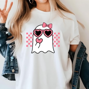 Retro Pink Ghost PNG, Cute Ghost PNG, Halloween Png, Checkered Ghost, Boujee Ghost Png, Spooky Season PNG, Girly Shirt Png, Instant Download