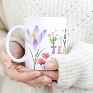 Best Teacher Ever Mug Sublimation PNG File. Vintage Floral Mug PNG, Best Teacher Mug PNG, Teacher Gift Mug, Teacher Wildflowers Mug Png. image 2