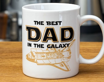 PNG Geek Dad Mug Design for Sublimation - The Best Dad Of The Galaxy - Father's Day Printable Gift. Mug Template 11oz 15oz. Instant Download