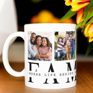 Family Photo Mug Wrap, PNG File for Mug Sublimation, Family Photo Collage Mug Transfer PNG, Custom Fam Photo Grid Mug PNG, Digital Download.