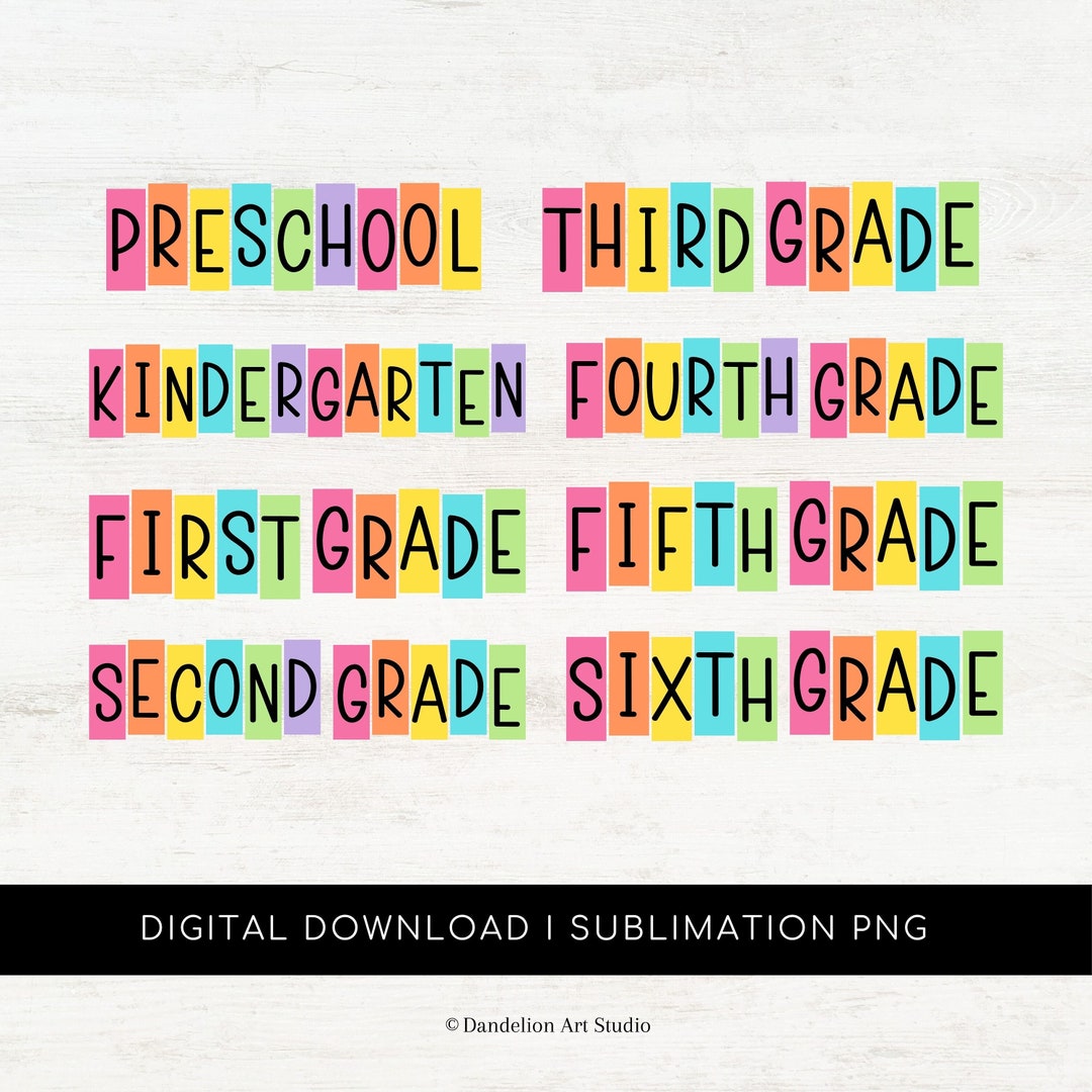 Back to School PNG Bundle, Custom Teacher PNG, Kindergarten/pre K/first ...