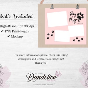 Dog Mom Photo Tumbler PNG Template, 20oz Skinny Tumbler Sublimation Design (Digital Download) image 2