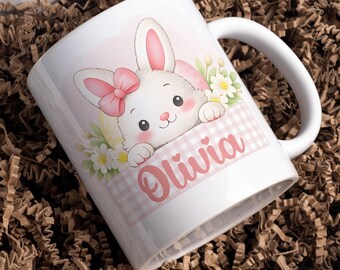 Easter Bunny Mug PNG, Custom Name Sublimation Design (Digital Download).