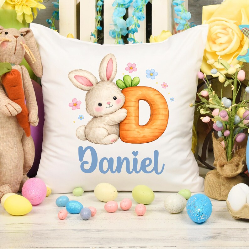 Bunny Carrot Initial PNG, Easter Alphabet Letter, Kids Name Monogram ...