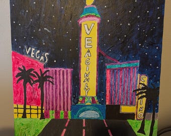 Cenário de Las Vegas que brilha no escuro