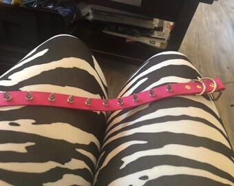 Espiga de árvore prateada em couro rosa tamanho 13