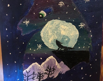 Lobo Aurora na lua cheia