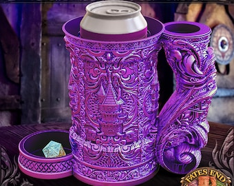Wizard Tower Tankard & Vault Set - 3D Printed Dice Tower, Storage, and Drink Holder