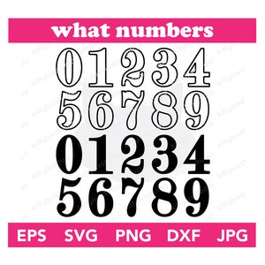 What Numbers Digital Bundle, Instant Download, Number Svg, Eps, Dxf, Png, Jpg, Number Vector, Number Silhouette, Number Clipart