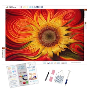 Warped Sunflower Official Diamond Painting Kit by Paint With Diamonds™ Free  2-day Shipping Diamond Art 