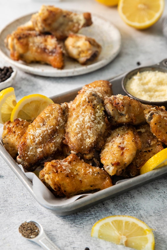 Fried Chicken Wings Best Lemon Pepper Marinade Air Fryer Lemon
