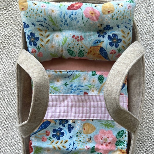 Doll Carrier, Doll Bed for Doll, Doll Basket, Doll Sleeper Set, Pillow, Mattress, Blanket