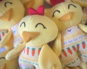 MINI DOLL CHICK, Easter basket stuffer, Handmade Doll, Chick Soft toy, Animal Plush Peeps, Easter Chick
