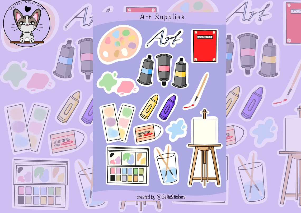 Art Supplies Sticker Sheet Art Sticker Sheet Art Sticker Etsy