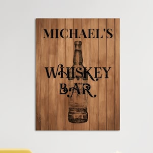 Personalized Canvas Whiskey Bar | Customizable | Wall Art Print | For your home |  Decoration | Gift for Man | Alcohol | Chill Lounge