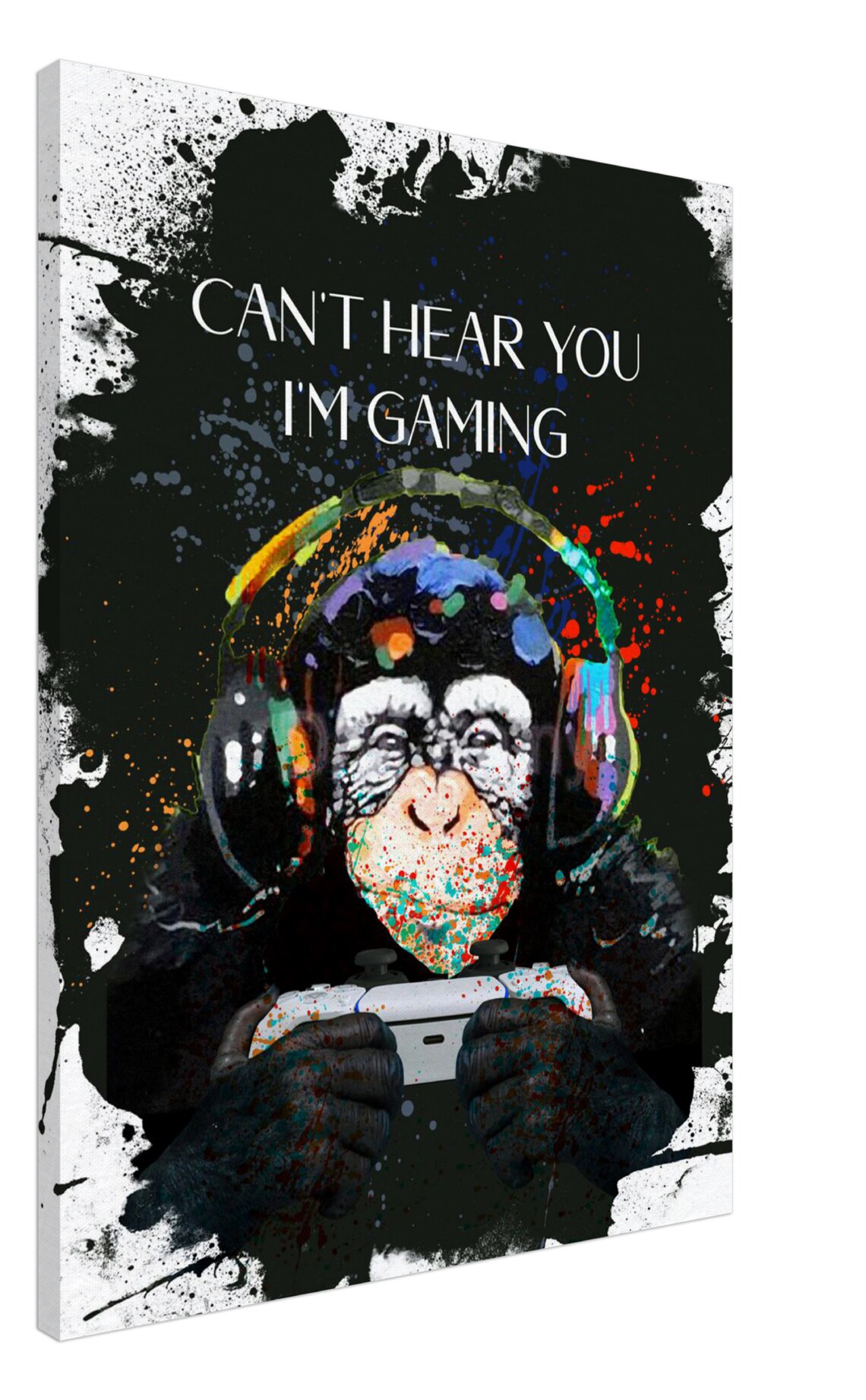 Gamer Monkey Gaming Canvas Art Leinwand Bild Wanddeko Etsy