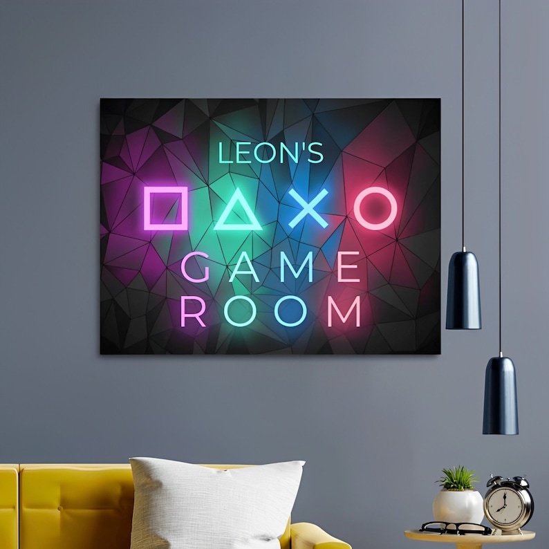 Game Room Personalisierbar Gaming Canvas Leinwandbild Gaming Poster Wanddeko Wallart