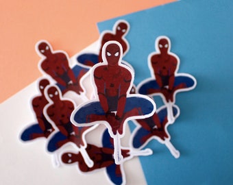 hanging spidey || spidey sticker