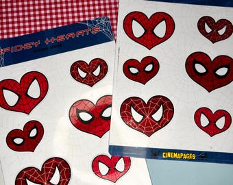 spider-men hearts sticker sheet || spider-man