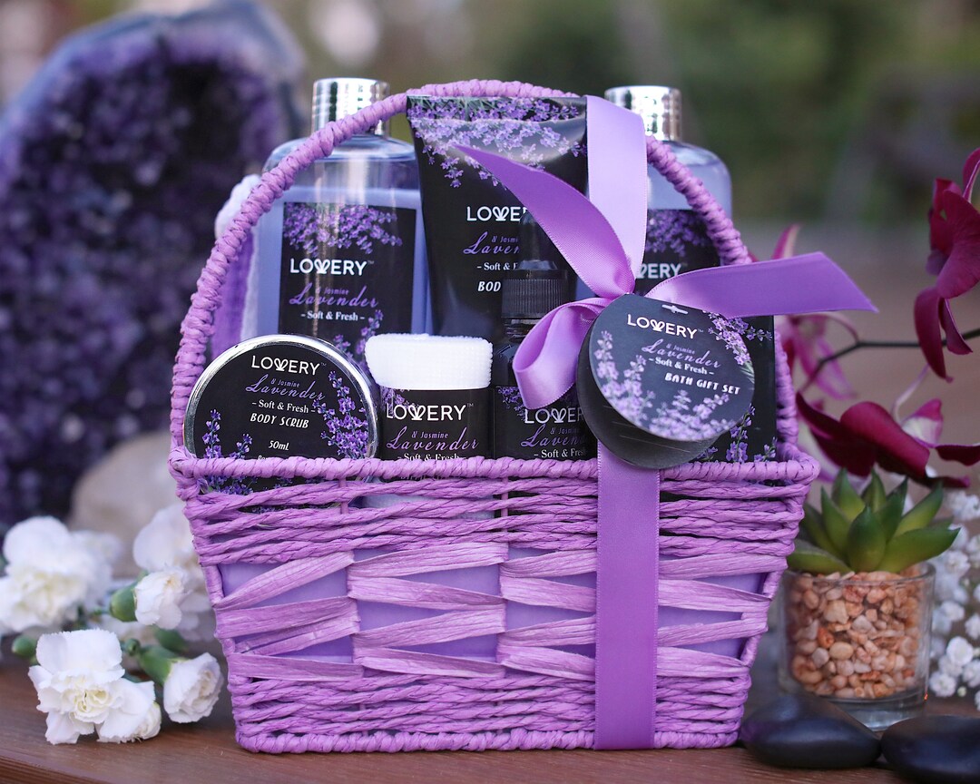 Bath Gifts, Spa Gift Basket, Luxury 9pc Bath & Body Set for Women and