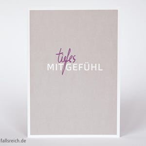 Trauerkarte "Tiefes Mitgefühl", Beileid, Anteilnahme, Trauerfall, Klappkarte mit Umschlag, schlicht, persönlich