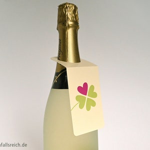 Flaschenanhänger Glückwunsch, Geburtstag, Hochzeit, Einzug, Neujahr, Geschäftseröffnung