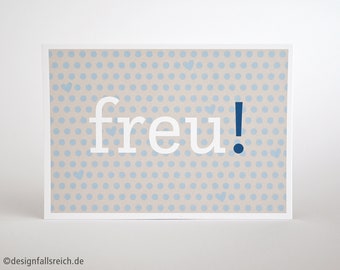 Postkarte Freude, Geburt Junge, Geburtstag, Einschulung, Taufe, Erfolg, fröhlich spontan