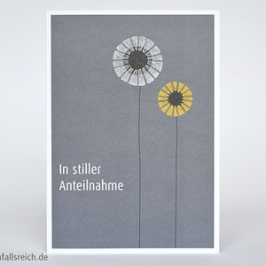 Trauerkarte "In stiller Anteilnahme", Beileid, Trauerfall, Klappkarte mit Umschlag, Druckgrafik