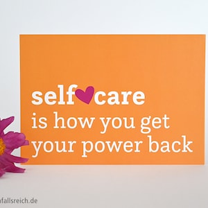 Postkarte Selfcare, Selbstfürsorge, Genesung, Achtsamkeit, Selbstliebe, Coaching