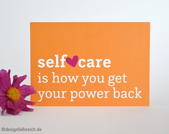 Postcard selfcare, self care, recovery, mindfulness, self love, energy