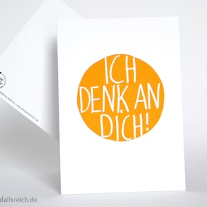Postkarte Sonnige Grüße, Ich denk an dich, gesund werden, verliebt, Prüfung, Trauer