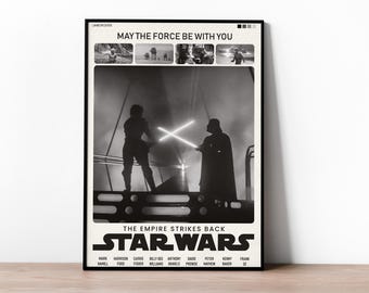 Star Wars Vintage Poster | Minimal Movie Poster | Sci Fi Wall Art Digital Download