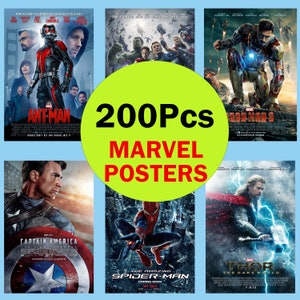 Oltre 200 poster digitali originali di film e serie Marvel, poster di Avengers, Spider Man - Iron Man - Hulk - Captain America - Thor - Stampa poster