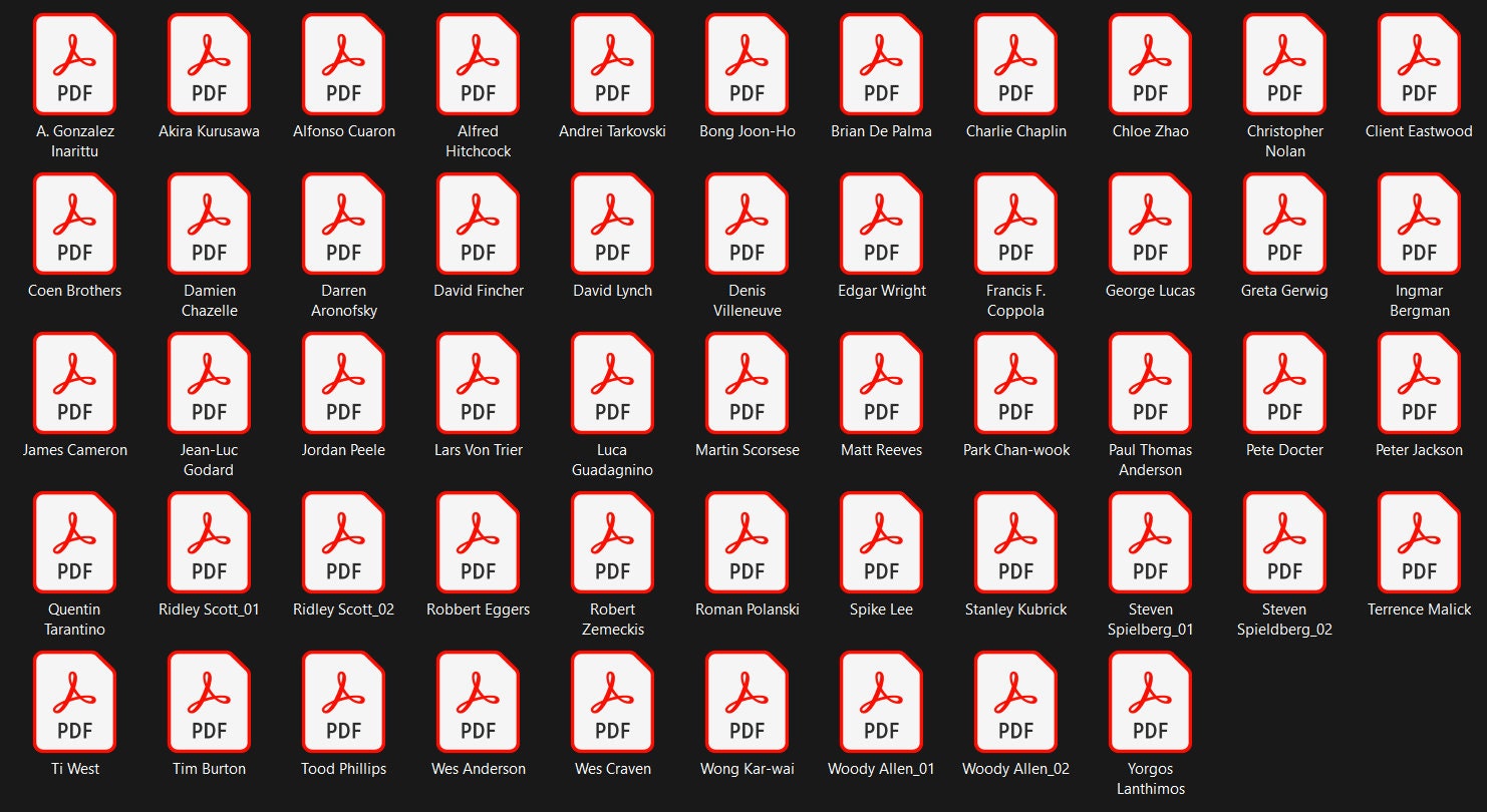 Prewritten Movies Checklist, Director Checklist, Movies Watchlist