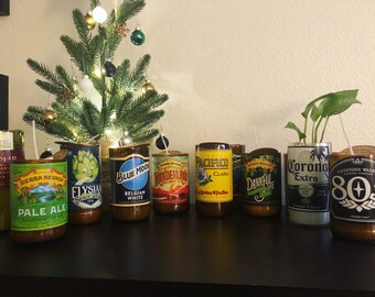 Family Christmas Traditions beer bottle candles