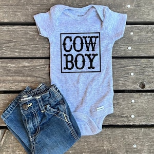 Cowboy Infant Bodysuit, Cute Country Western Baby Boy Bodysuit, Simple Cowboy Baby Bodysuit, Farmer&#39;s Son, Farm Life Bodysuit, Ranch Baby