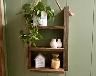 Hanging Shelf/Bathroom Shelf/Decor Shelf/3 Tiered Shelf/Ladder Shelf