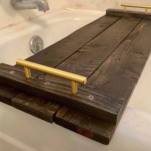 Handcrafted Wooden Pallet Bathtub Tray with Handle/Bathroom Decor/Bathtub Accessories/Wedding Gift/Housewarming Gift