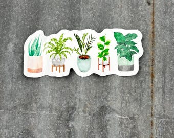 Potted Plants Vinyl Sticker, Plant Mom Laptop Decal