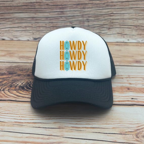 Howdy Turquoise Stone Trucker Hat, Western Style Snapback - Etsy display picture 2