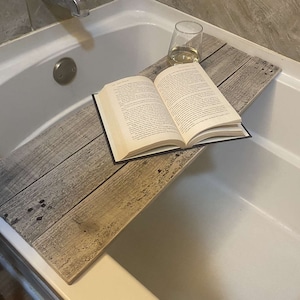 Handcrafted Wooden Bathtub Tray/Bathroom Decor/Bathtub Accessories/Mother&#39;s Day/Rustic Style/Wedding Gift