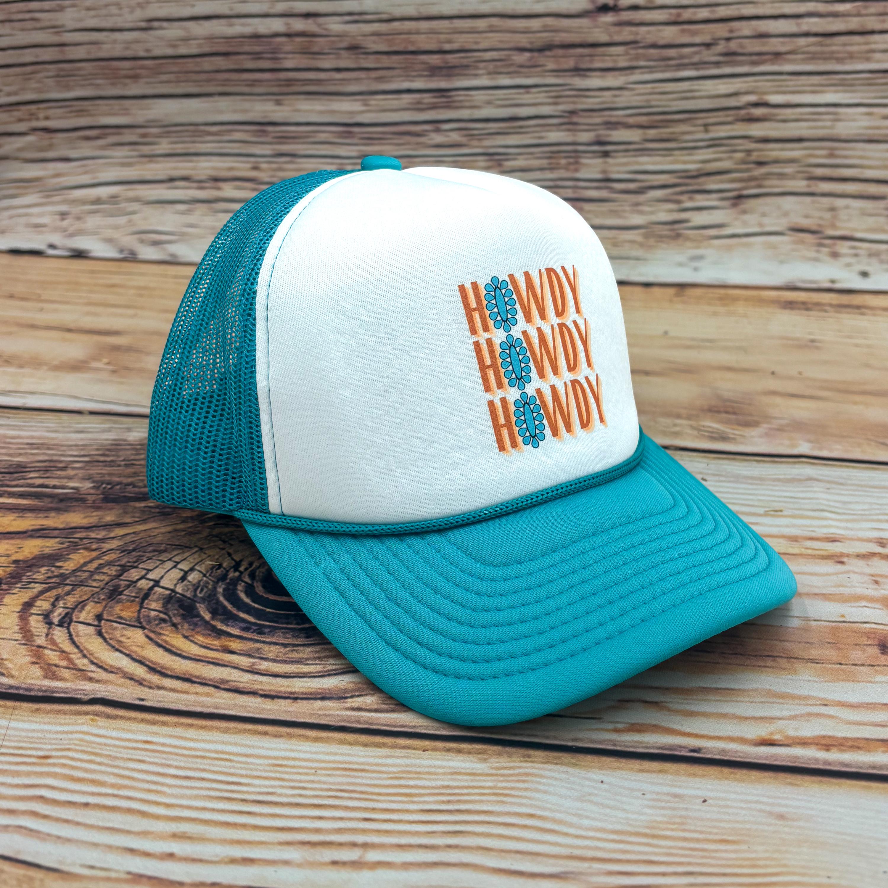 Howdy turquoise bead cowboy hat Shawnee Beaded Turquoise Hat Band HB-Shawnee - Stockyard Style main image 4