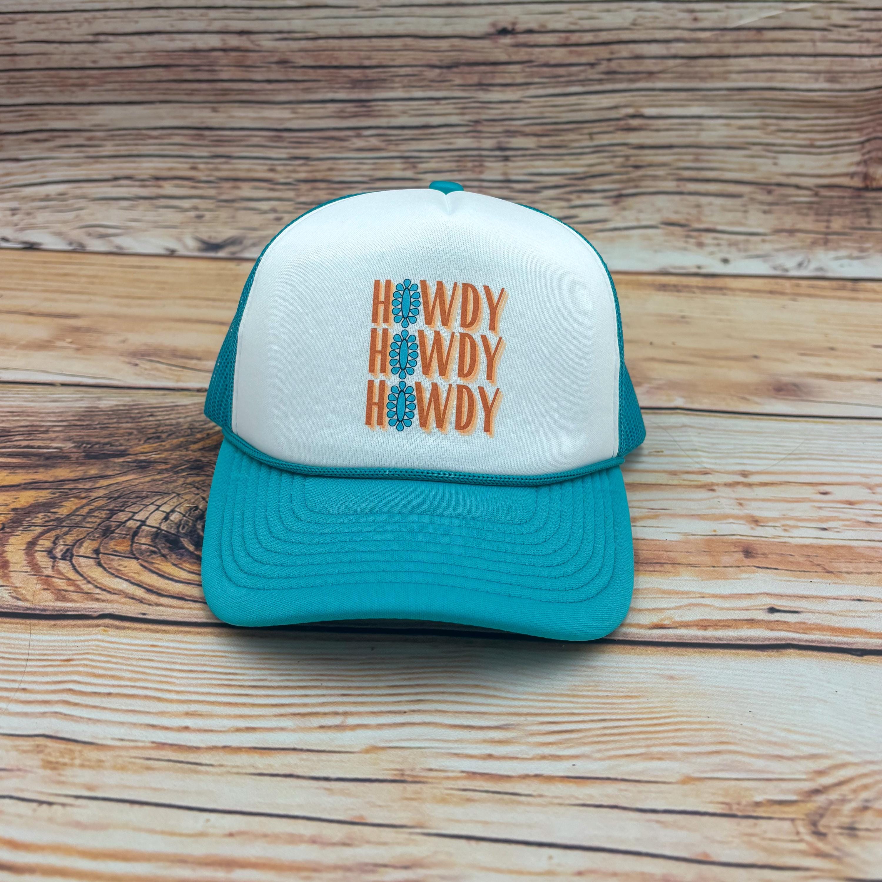 Howdy Western Southwest Glitter Trucker Hat Turquoise Star Howdy Trucker Hat - Etsy main image 3